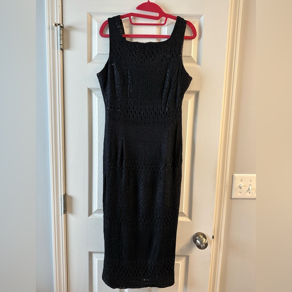 Black Women's Fitted Lace Over Sequin Gown Molly Malloy Size 12